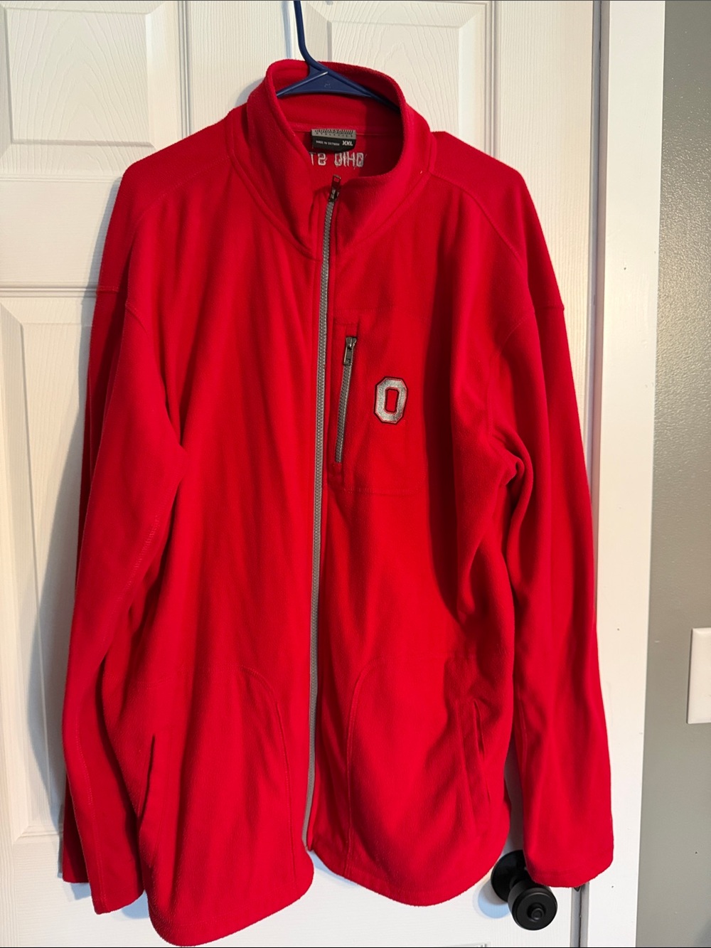 Ohio State Men's Red Full-Zip Lightweight Fleece Jacket